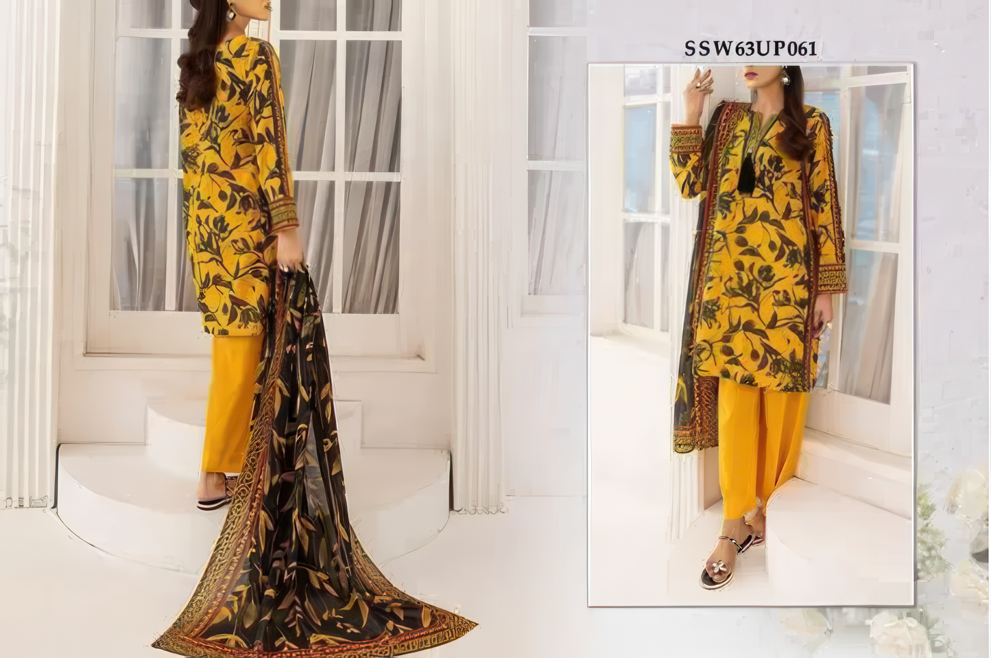 3 Pcs Women's Unstitched Digital Print Suit