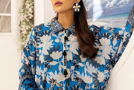 3 Pcs Women's Unstitched Digital Print Suit