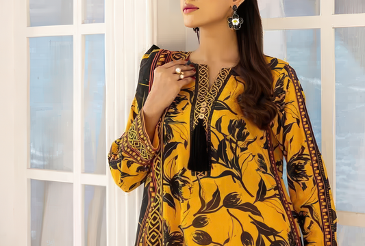 3 Pcs Women's Unstitched Digital Print Suit